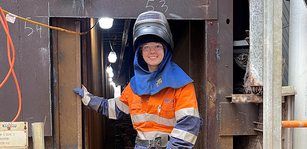 Amber Leyshan in full PPE at work