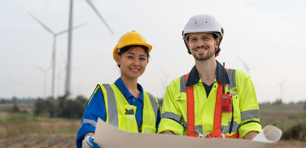 engineers reviewing plans