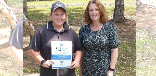 Miranda is pictured with Louise Underhill following the presentation of her Excellence Award