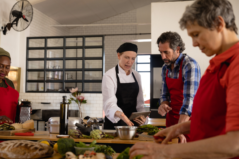 chefs cooking together