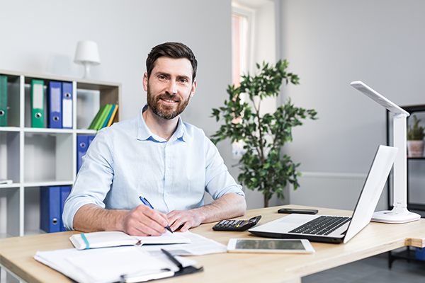 bookkeeper working on audit