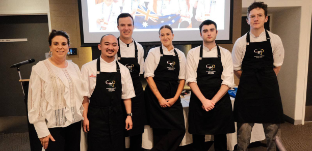 Kellie Smith with Jess and other Victorian Young Chefs