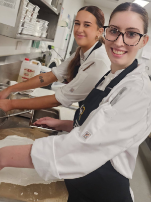 Jess Fraser in the kitchen with fellow Victorian Young Chef