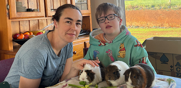 Roz, David and their guinea pigs