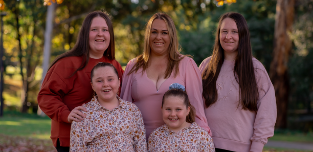 Nic Mcfarlane with her four daughters