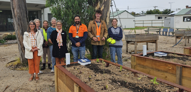 Atif and horticulture students at Paynesville Community Garden