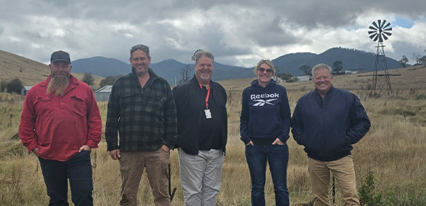 David Pooley (BDPOLG President, Barry Shepheard (TAFE Gippsland agriculture teacher), David Mosele (TAFE Gippsland Skills & Jobs), Trudy Anderson (Benambra Neighbourhood House) and Fred Vanderslik (TAFE Gippsland Business Partnerships)